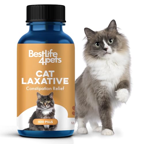 BestLife4Pets Cat Laxative - Natural Digestive Support & Constipation Relief - 400 Pills