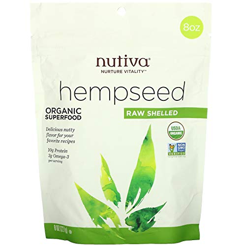 Nutiva Hempseeds Superfood - 10g Protein, USDA Organic, Non-GMO - 8oz Pouch