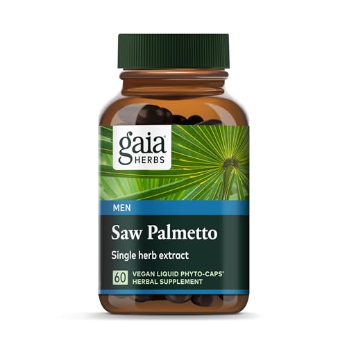 Gaia Herbs Saw Palmetto Supplement - Supports Prostate Health, Vegan, Purity-Tested - 60 Capsules