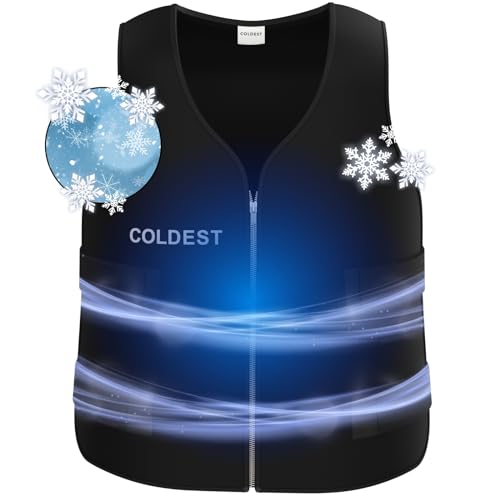 Coldest Cooling Vest - Adjustable for Comfort, Lightweight Breathable Fabric, 6 Ice Pack Pockets