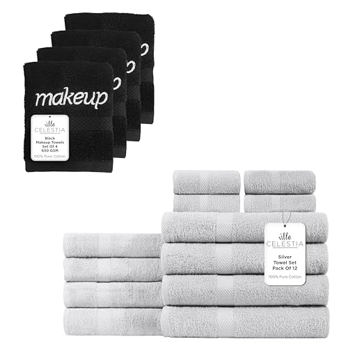 Luxurious 100% Cotton Towel Bundle - Ultra Absorbent, Soft, Quick-Dry, 16-Piece Set