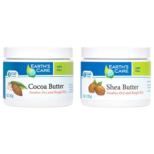 Earth's Care Body Butter Bundle - 100% Pure Cocoa & Shea, Nourishing for Body & Hair - 10oz