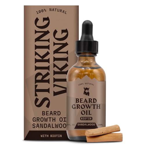 Striking Viking Beard Oil - Thickening Biotin Serum for Smooth, Nourished Facial Hair - 2 Fl Oz