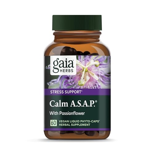 Gaia Herbs Calm A.S.A.P. Herbal Supplement - Supports Relaxation & Stress Relief - 60 Vegan Caps