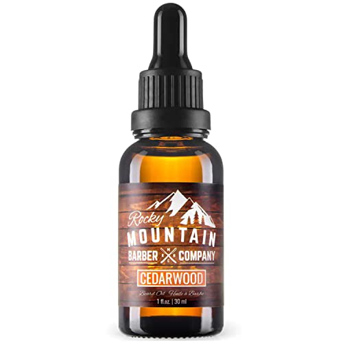 Rocky Mountain Barber Cedarwood Beard Oil - Nourishing Oils for Easy Styling, 1oz