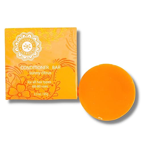 Honeybee Gardens Conditioner Bar - Nourishing Citrus Scent, Vegan, 50-75 Washes - 2.3 oz