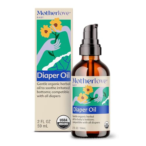 Motherlove Cloth Diaper Oil - Soothing Vegan Formula, Organic & Zinc Oxide-Free - 2 oz