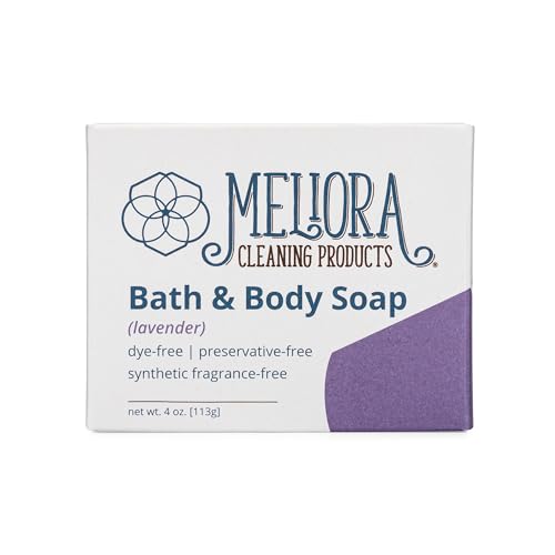 Meliora Cleaning Products Body Soap Bar - Vegan, Lavender Scent, Plastic-Free Packaging - 5oz