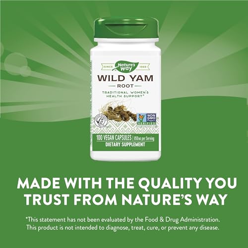 Nature's Way Wild Yam Root - Supports Women's Health & Digestive Comfort - 850mg, 100 Vegan Caps