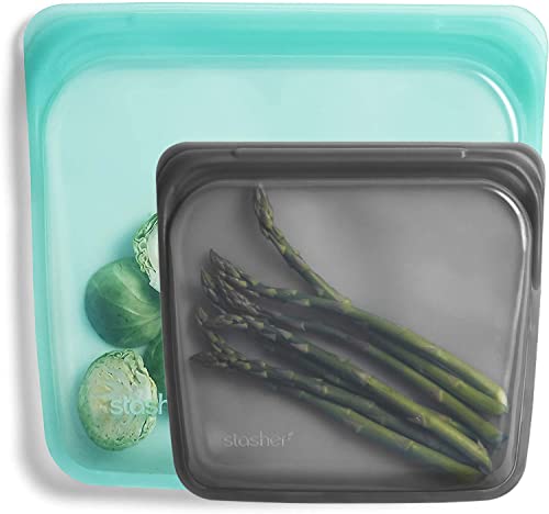 Stasher Silicone Reusable Storage Bag - Versatile Meal Prep & Travel Solution, Leakproof - 2-Pack