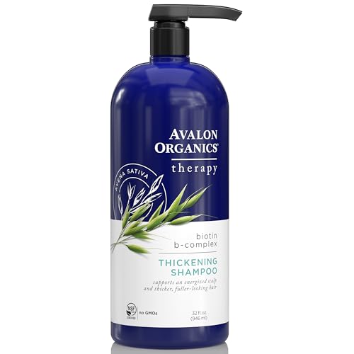 Avalon Organics Biotin B-Complex Shampoo - Thicker Hair, Energized Scalp, NSF & EWG Certified - 32oz