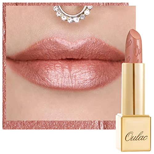 Oulac Lipstick - Hydrating Metallic Shine, High-Pigment Color, Vegan - Pure Envy (07)