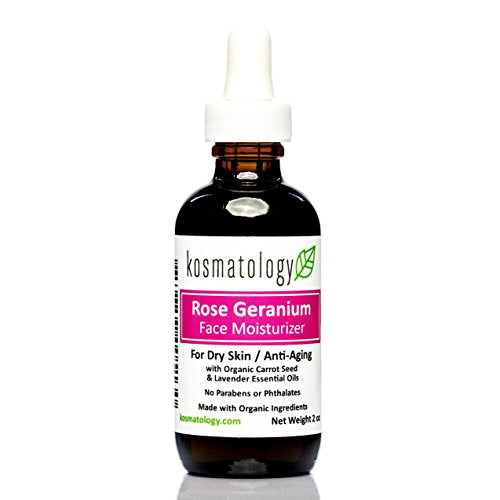 Kosmatology Rose Geranium Essential Oil Moisturizer - Hydrating, Antioxidant-Rich - 2 fl oz