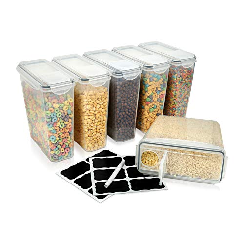 Premium Cereal Storage Container Set - Airtight, BPA-Free, Crunch Preservation - 6 Pack