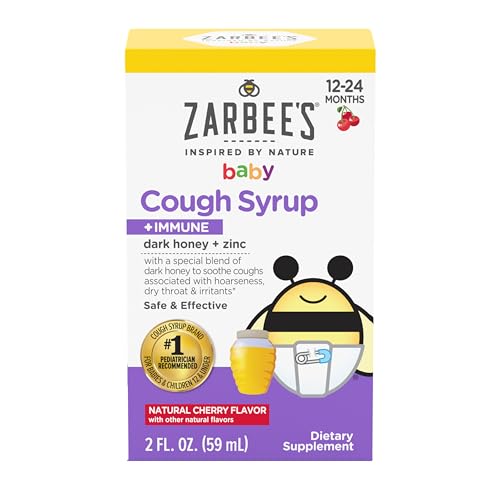 Zarbee's Baby Cough Syrup + Immune Support - Drug-Free Relief, Natural Cherry Flavor - 2Fl Oz