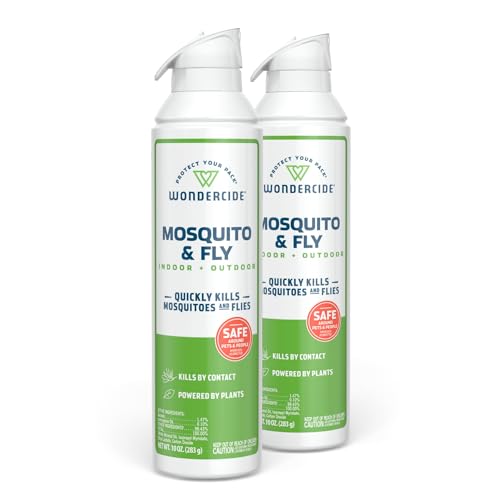 Wondercide Pest Control Spray - Quick-Kill for Mosquitoes, Flies & Gnats - Pet Safe - 10 oz, 2 Pack