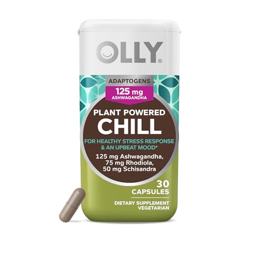 OLLY Chill Herbal Supplement - Mood Support with Ashwagandha & Rhodiola, Vegetarian - 30ct