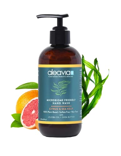 Aleavia Hand Soap - Nourishing Citrus & Sea Kelp Prebiotic Cleanser, Vegan - 8oz