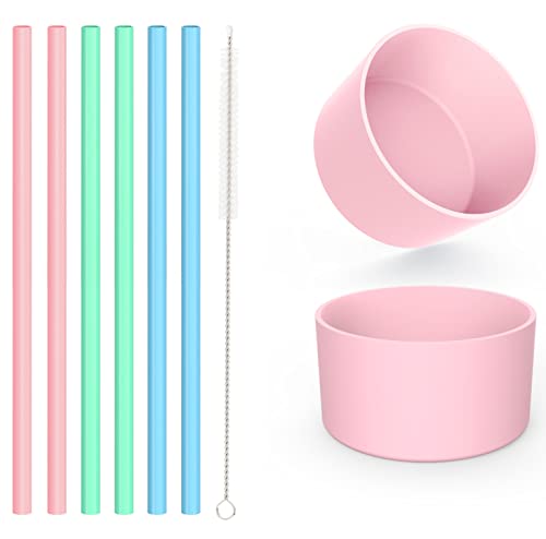 Silicone Straw Replacement for Stanley Tumblers - BPA-Free, Reusable, 6 Straws & Brush