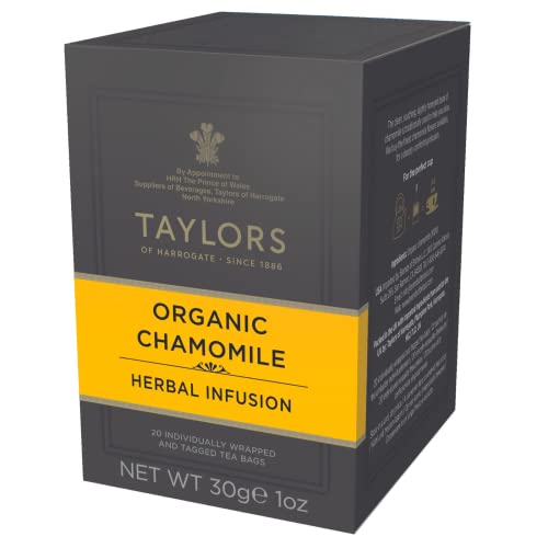 Taylors of Harrogate Organic Chamomile Tea - Caffeine-Free, Carbon Neutral Certified - 20 Bags