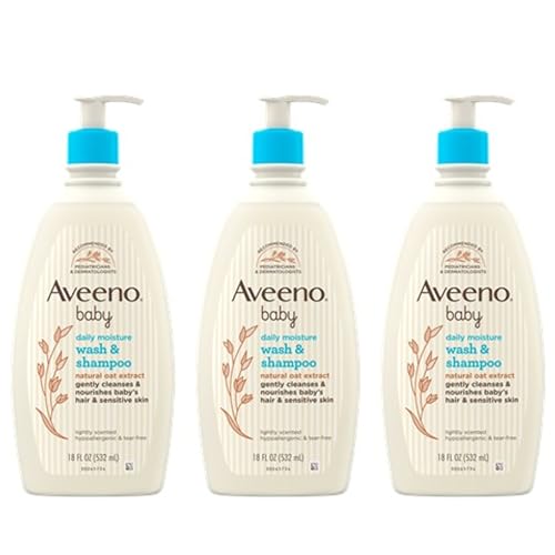 Aveeno Baby Daily Moisture Shampoo & Body Wash - Nourishing Oat Extract, Tear-Free - 18 fl. oz