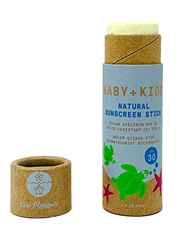 Raw Elements Kids Sunscreen SPF 30 - Broad-Spectrum, Organic, Zero-Waste Bundle - 3oz & 1oz