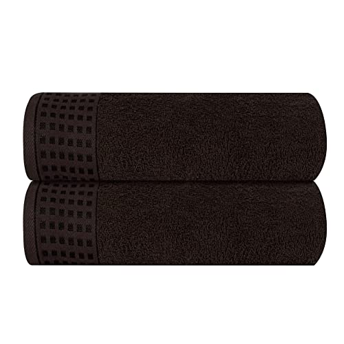 GLAMBURG Cotton Bath Towel Set - Ultra Soft, Highly Absorbent, Quick Dry - 28x55 Inches, 2 Pack