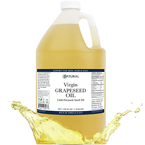 Zatural Grapeseed Oil - Antioxidant-Rich Moisturizer, Versatile Use, Ethically Sourced - 128oz