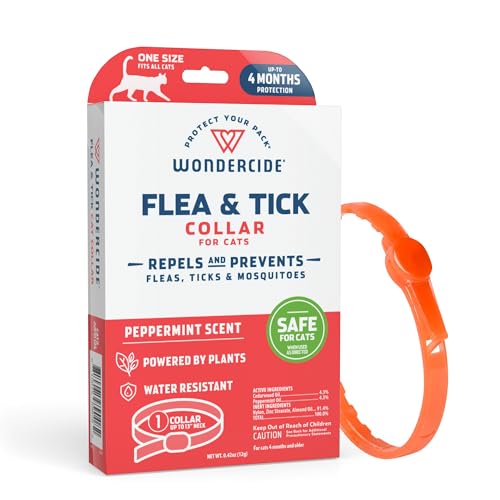 Wondercide Flea and Tick Cat Collar - Natural Essential Oils, Safe for Pets & Kids - 4 Months