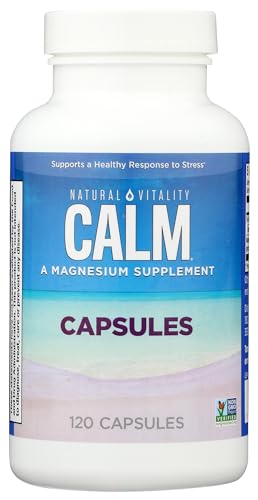 Natural Vitality Calm Magnesium - Supports Relaxation, Vegan & Gluten Free - 120 CT