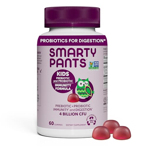 SmartyPants Kids Probiotic Gummies - Digestive & Immune Support, Vegan, Grape Flavor - 60 Count