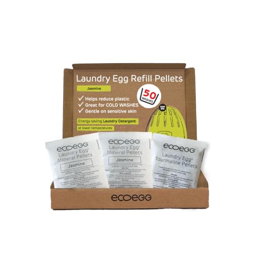 Ecoegg Laundry Egg Refill Pellets - Powerful, Hypoallergenic Clean, Jasmine Scent - 50 Washes