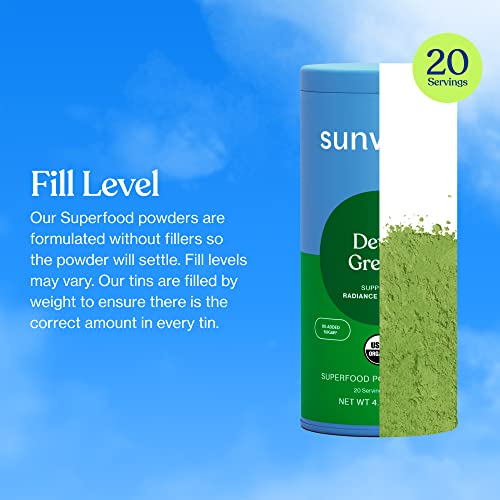 Sunwink Detox Powdered Greens - Supports Digestion & Radiance, Organic Ingredients - 4.2 oz