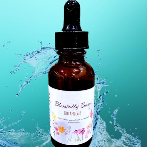 Blissfully Bare Snow Mushroom Facial Serum - Anti-Aging, Hydrating, Vegan, Cruelty-Free - 1oz