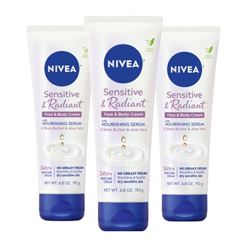 NIVEA Moisturizer - 24-Hour Hydration, Vegan with Shea Butter & Aloe Vera - 6.8oz Tube