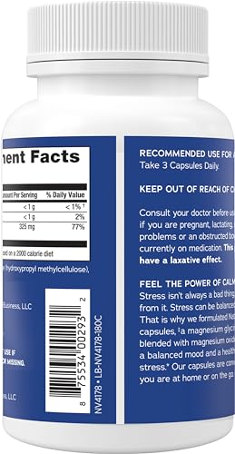 Natural Vitality Calm Magnesium Capsules - Supports Bone, Muscle & Heart Health - 180ct