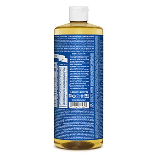 Dr. Bronner's Pure-Castile Liquid Soap - Organic & Fair Trade, 18-in-1 Uses - Peppermint, 32oz