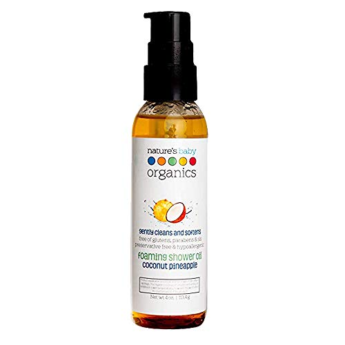 Nature's Baby Gentle Cleansing Oil - Nourishing for Mom & Baby, 70% Organic, Coconut Pineapple - 4oz