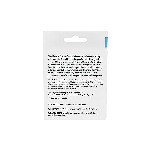 The Humble Co. Floss Picks - Plant-Based Dental Floss for Oral Care, Mint Flavor - 200 Count