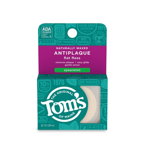 Tom's of Maine Dental Floss - Naturally Waxed, Effective Plaque Removal, Spearmint - 32 Yards