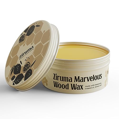 Ziruma Premium Beeswax Wood Wax - Food-Safe Moisture Barrier, Restores Natural Luster - 7 oz