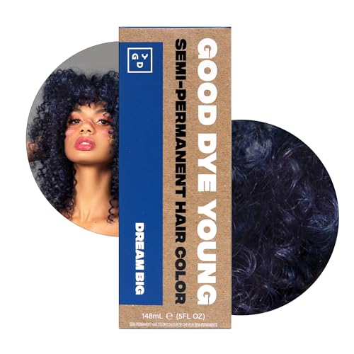 Good Dye Young Semi-Permanent Hair Color - Conditioning Navy Blue, Vegan, Lasts 24 Washes - 5FL OZ