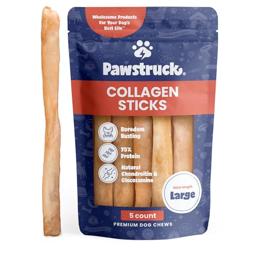 Pawstruck Dog Treat - High-Protein Beef Collagen Sticks with Joint Support - 5 Count