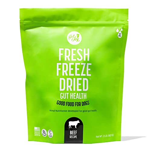 Get Joy Freeze-Dried Dog Food - Beef Recipe with Pre, Pro & Post Biotics for Gut Health - 32oz