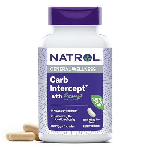 Natrol Carb Intercept - Supports Carb Control & Fat Metabolism, 1,000mg, 120 Capsules