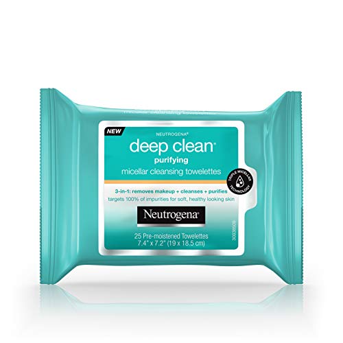 Neutrogena Purifying Micellar Cleansing Towelettes - Removes Makeup, Softens Skin - 25 Count