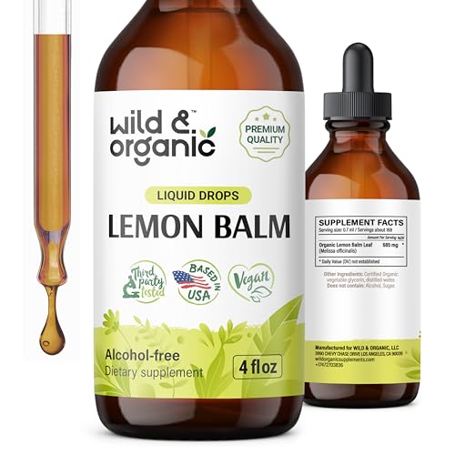 Wild & Organic Lemon Balm Tincture - Mood Support with Natural Sweetness - 4 oz