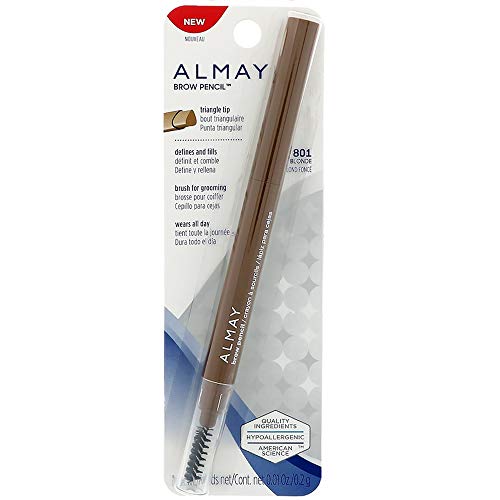 Almay Brow Defining Pencil - Natural Color, Nourishing Vitamin E & Aloe, Pack of 2 - Dark Blonde