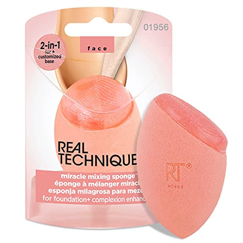 Real Techniques Miracle Mixing Makeup Sponge - Flawless Finish, 100% Vegan, Latex-Free - Set of 4