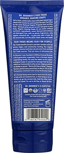 Dr. Bronner's Shaving Gel - 100% Organic, Invigorating Spearmint Peppermint - 7 fl. oz.